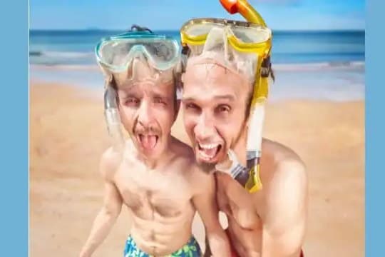 "Amico on the beach"