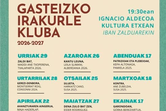 Gasteizko Irakurle Kluba 2026-2027: "Zaldi bat"