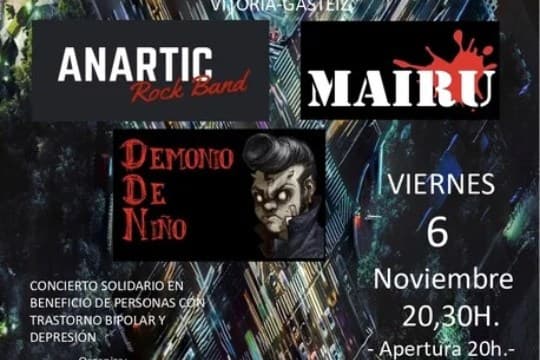 Festival Solidario 2026: Anartic Rock Band + Mairu + Demonio de Niño