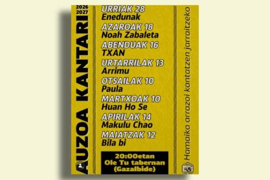 AUZOA KANTARI 2026-2027: TXAN