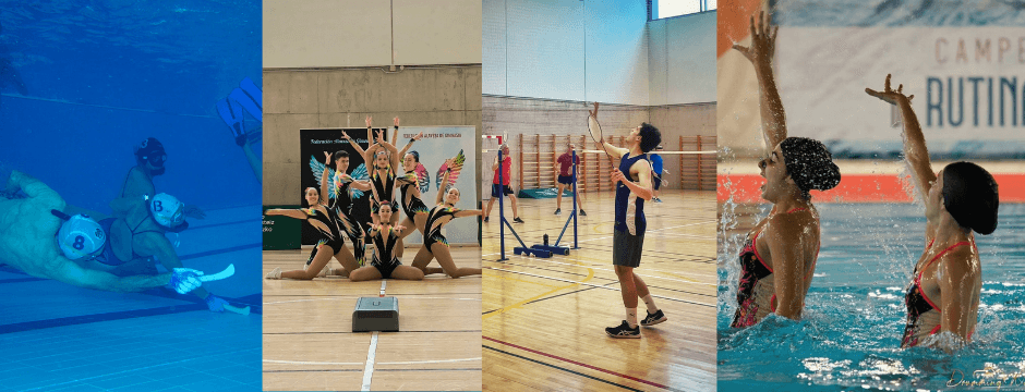 Exposición fotográfica de los clubes que entrenan en el polideportivo de San Andrés