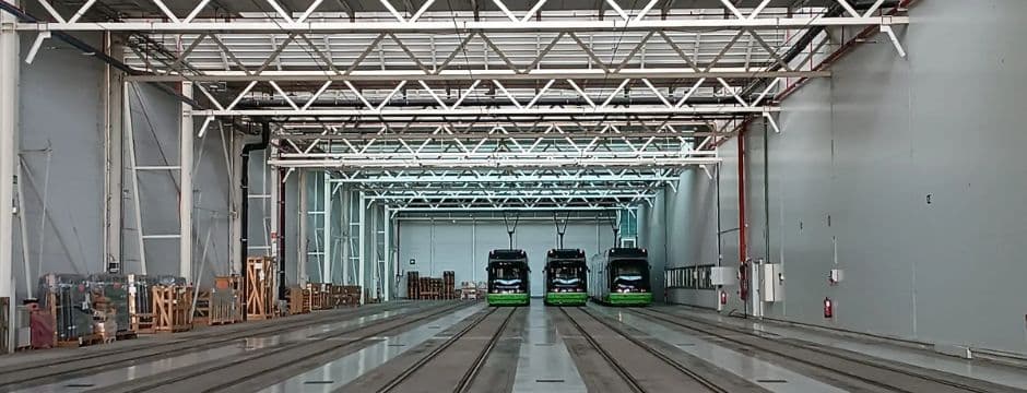 Visita a las cocheras del tranvía