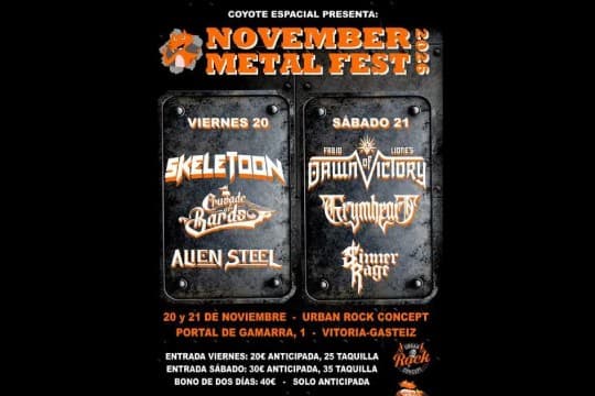 November Metal Fest 2026: Fabio Lione’s Dawn Of Victory + Grymheart + Sinner Rage